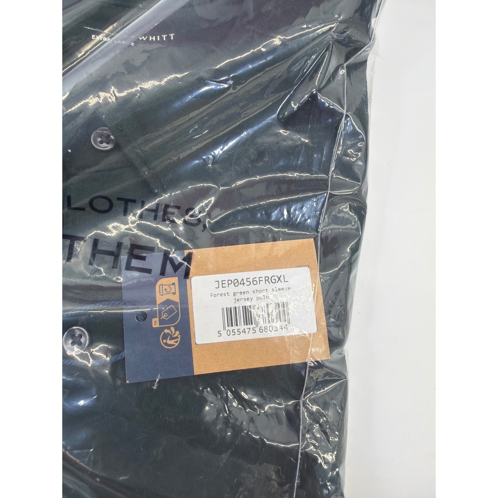 Charles Tyrwhitt Men XL Forest Green Jersey Polo Shirt Mercerised Cotton NWT - Picture 8 of 11